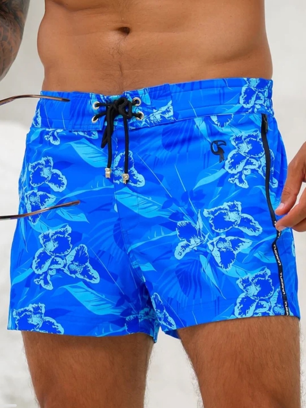 Tucann - Men's Premium Swim Shorts Neon Orchid Azure 3"